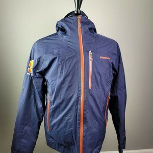 Patagonia Mens Medium Insulated Torrentshell Jacket Full Zip Hooded Blue Orange